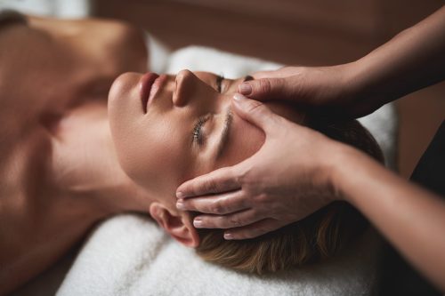 Concept,Of,Relaxation,And,Body,Care.,Top,Angle,Portrait,Of
